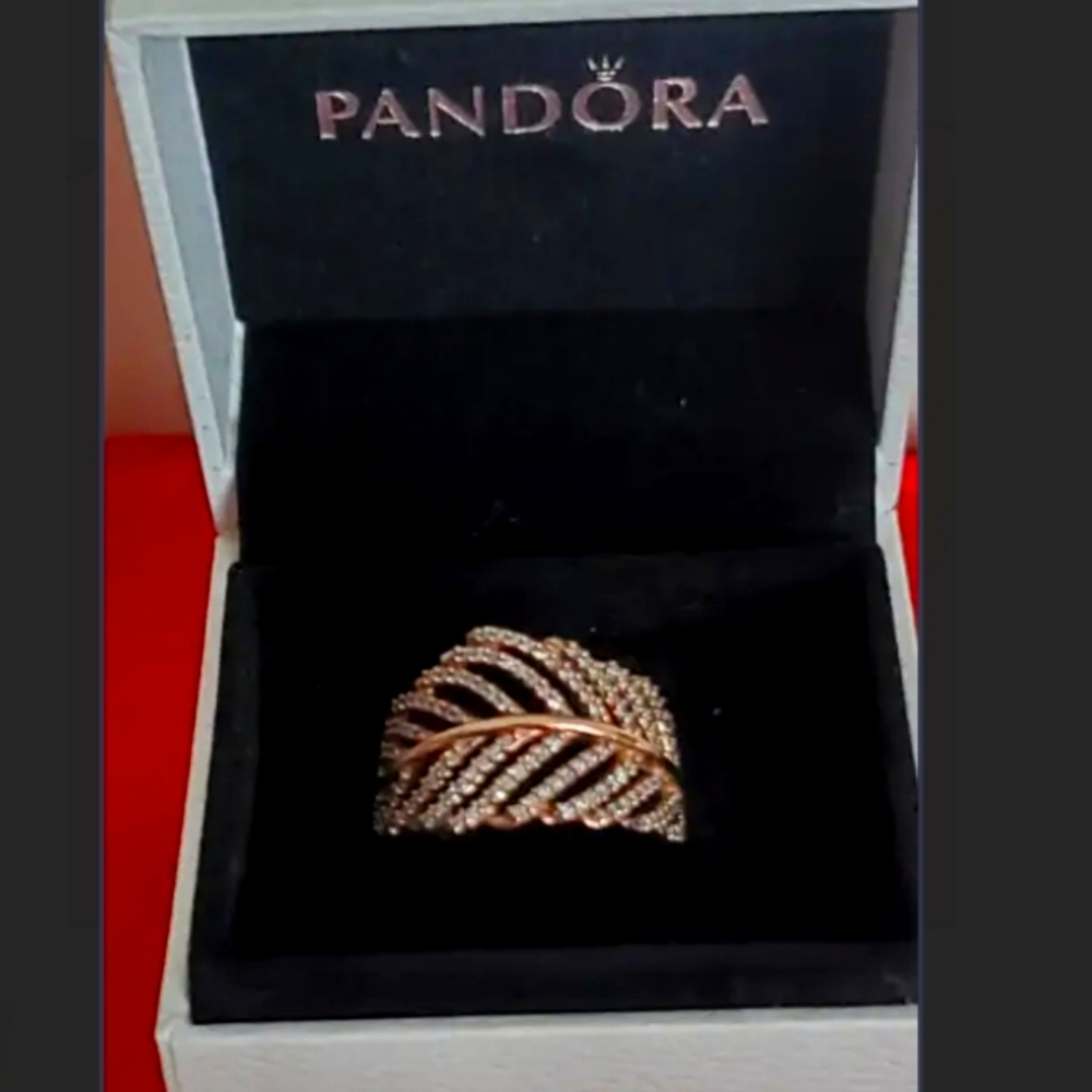 Pandora light as a feather ring  size 6.